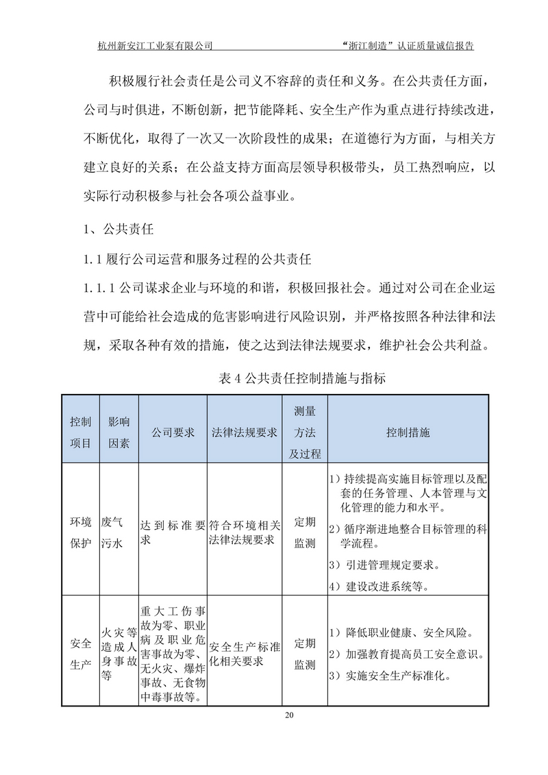杭州新安江工業泵有限公司質量誠信報告-20